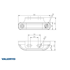 Feu de position LED remorque - Valeryd - 80x30x23