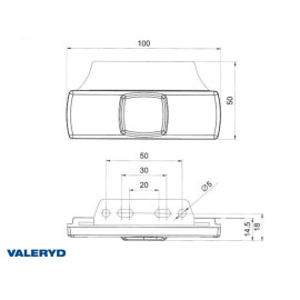 Feu de position LED remorque - Valeryd - 130x50x14,5