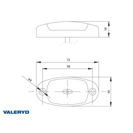 Feu de position LED remorque - Valeryd - 72x34x18