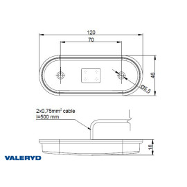 Feu de signalisation LED remorque - Valeryd - 120x46x18