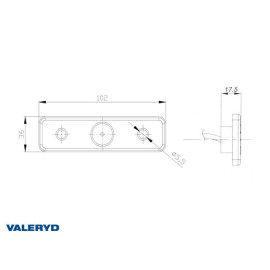 Feu de signalisation LED remorque - Valeryd - 102x36x17