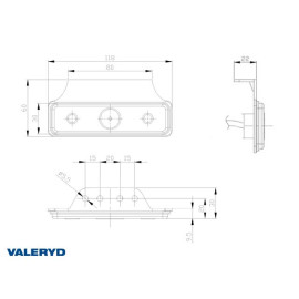 Feu de signalisation LED remorque - Valeryd - 118x60x30